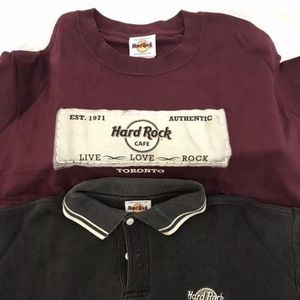 🥁🎸Toronto Hard Rock Cafe T & Golf Shirt Set